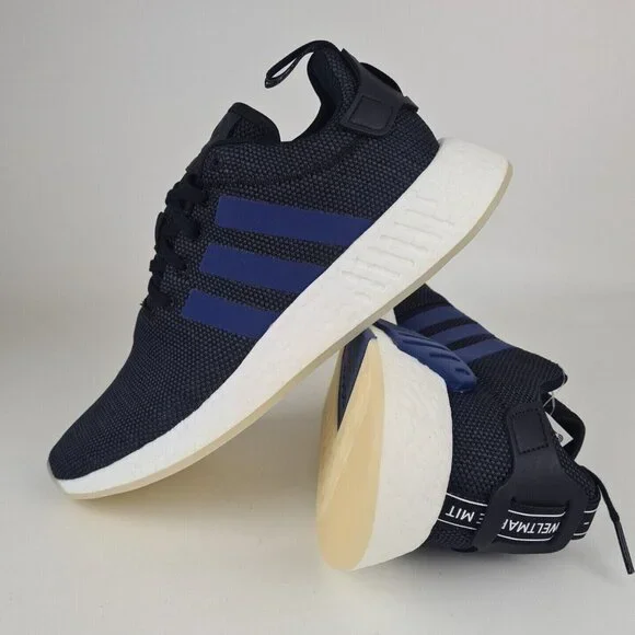 Adidas Women's NMD R2 Sports Sneakers Athletic Shoes Black Blue SZ 10.5 - Picture 9 of 10